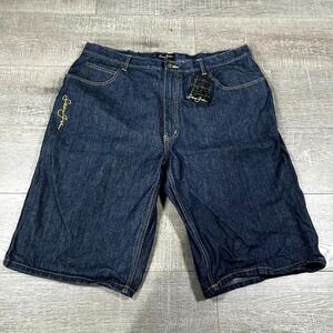 VTG Y2K Sean John Bermuda Shorts Men's 40‎ Blue Denim Oversized Baggy Hip Hop